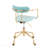 Gold Metal & Light Blue Velvet Demi Contemporary Office Chair