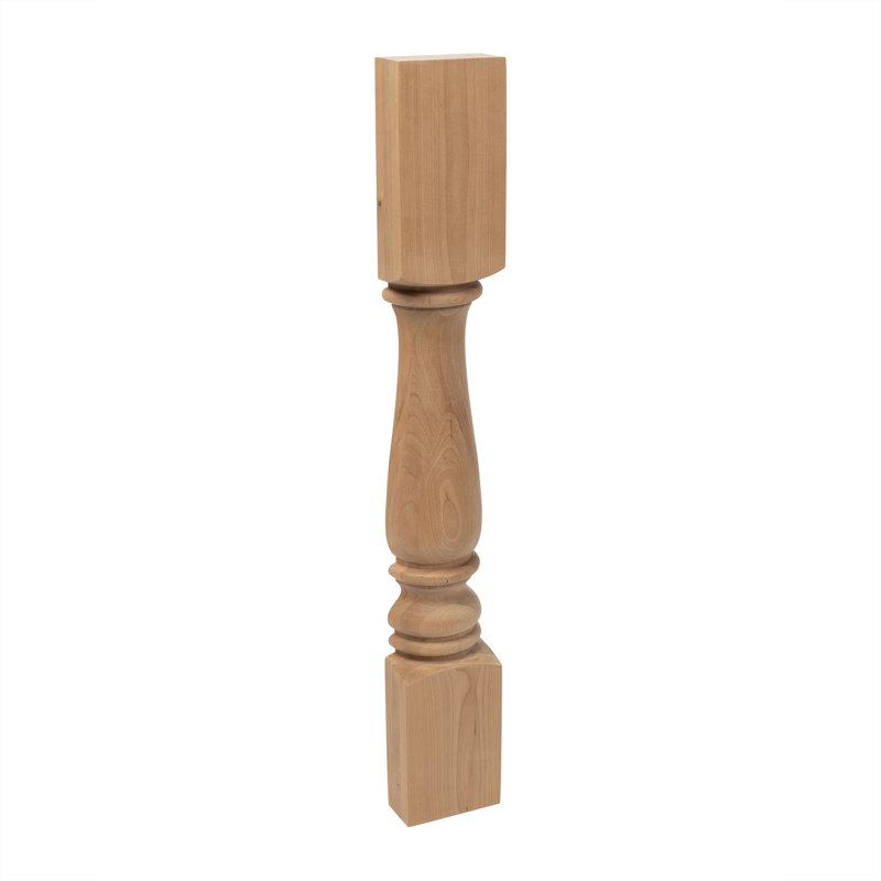 Unfinished Cherry Traditional Kitchen Island Leg 35.25"