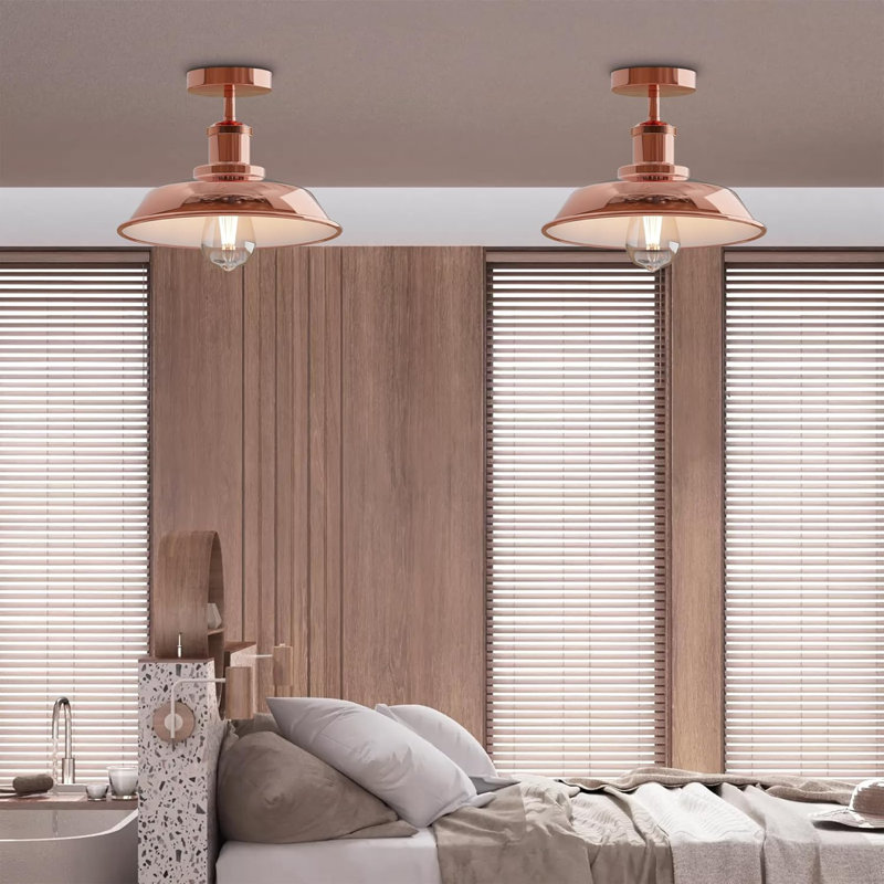 Semi Flush Mount, Rose Gold