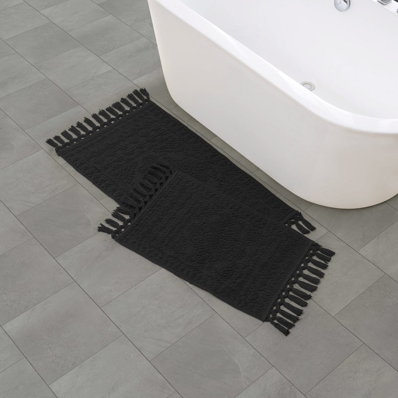 French Connection Dekker 100% Cotton Bath Rug Set, Yellow