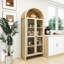 Garde-manger arqué de 68,74 po de hauteur avec tablettes réglables, porte en acrylique pour un rangement à la maison soigné, apparence