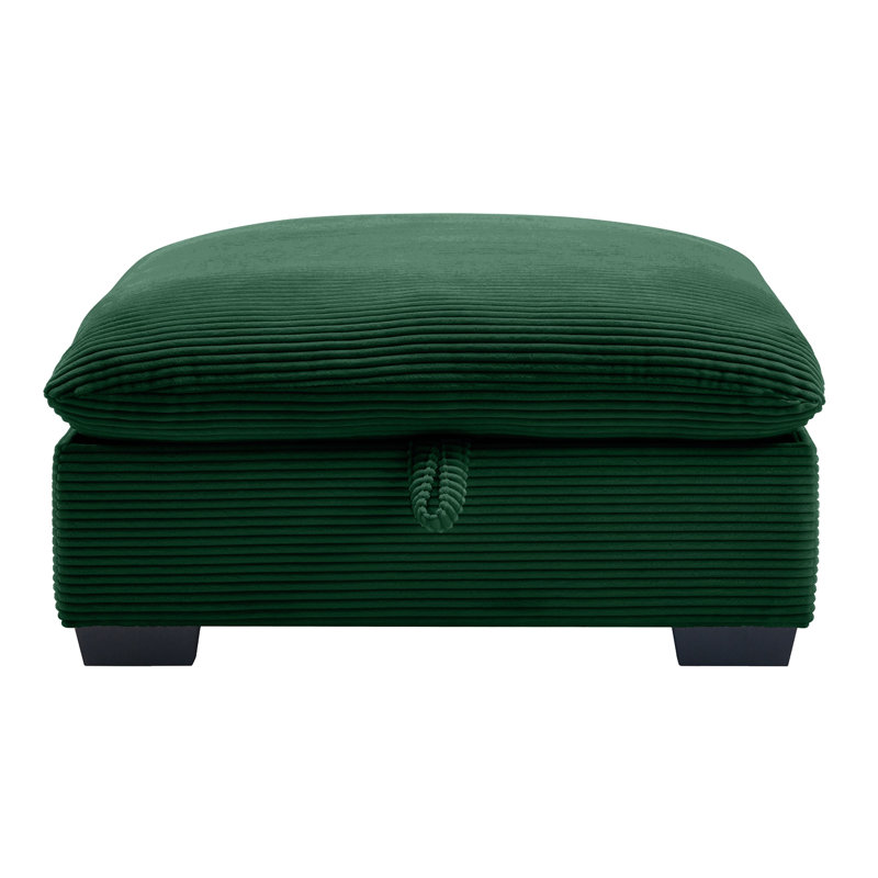 Versatile Corduroy Ottomans Footrest For Various Sofas, Enhancing Comfort, Green