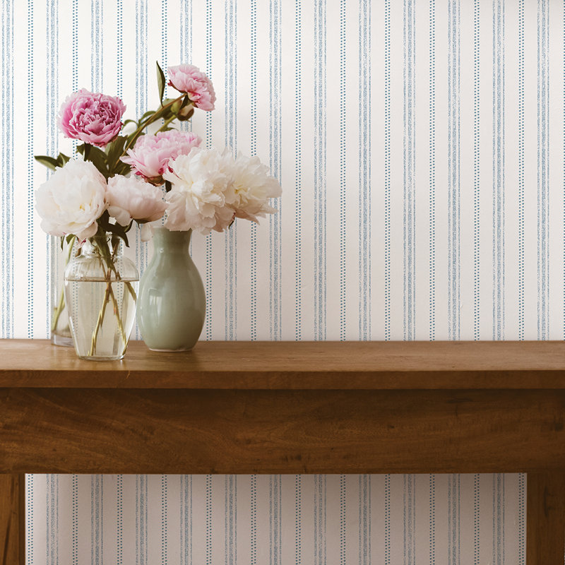 Juba 16.5' L x 20.5" W Wallpaper Roll, Blue