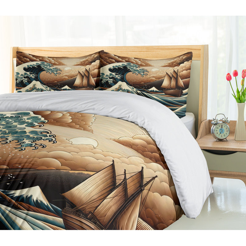 Nautical Duvet Cover, California King Duvet Cover + 2 Standard Shams