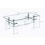 Rectangle Clear Glass Coffee Table, Modern Glass Coffee Table for Living Room