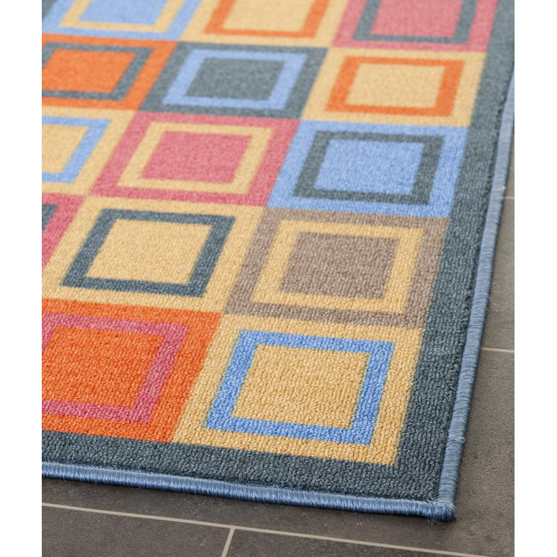 Metropolis Blue and Multicolor Geometric Area Rug