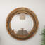 Wood Large Room Wall Mirror with Layered Wood Chip and Stick Design