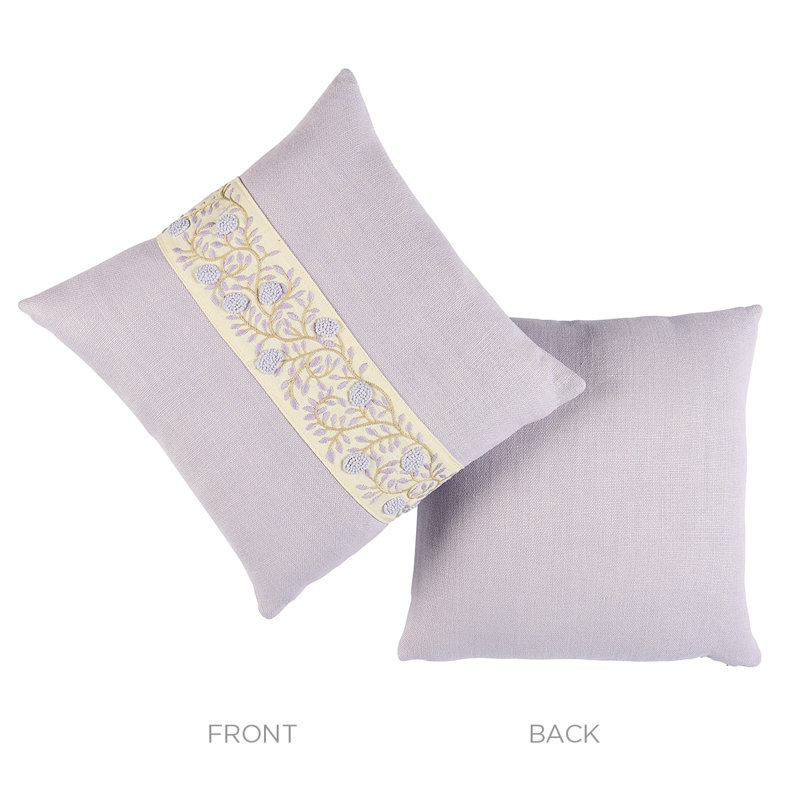 Ashoka Pillow, 16"H x 16"W, Lilac Cream Floral