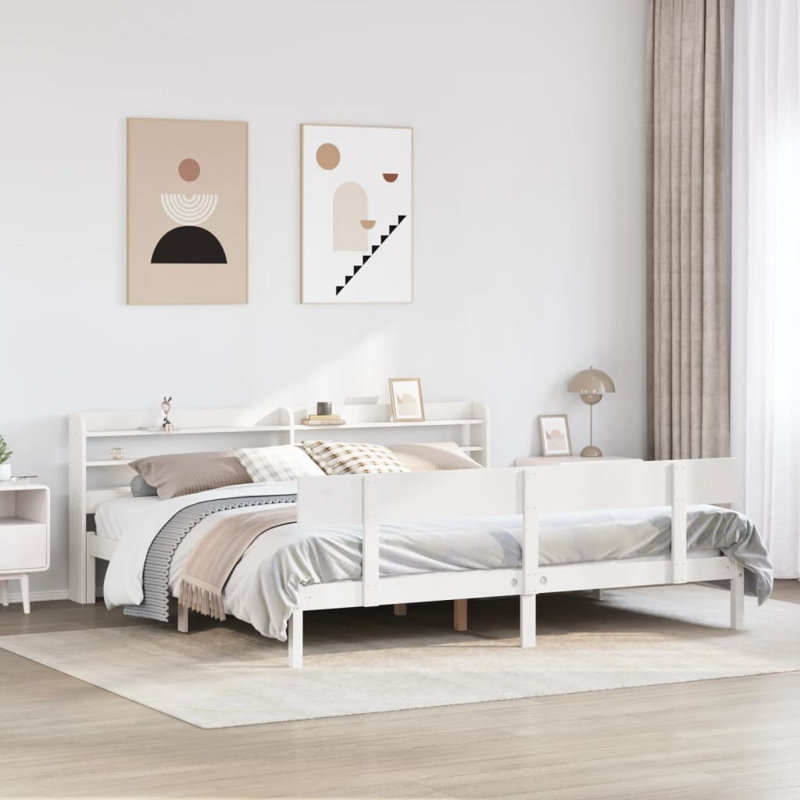Clearfield Solid Wood Bed Frame, 140cm x 200cm, White