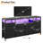 63.3 Inch Media Dresser with LED Lights, Large 10-Drawer Storage Cabinet with Power Outlets & USB Ports, Long Entertainment Center-1670933253