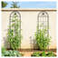 Ensemble de 2 treillis de jardin en métal antirouille pour plantes grimpantes - Support de fleurs d'extérieur de 86,7 po de hauteur avec motif de papillons
