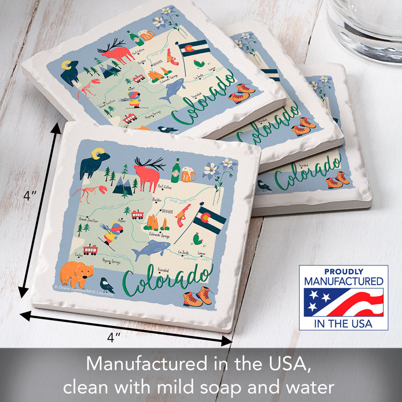 Ensemble de sous-verres 4 pièces Colorado