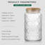 Set of 3 1000ml Glass Tea Coffee Sugar Canisters, Airtight Jars with Bamboo Lids for Kitchen Storage