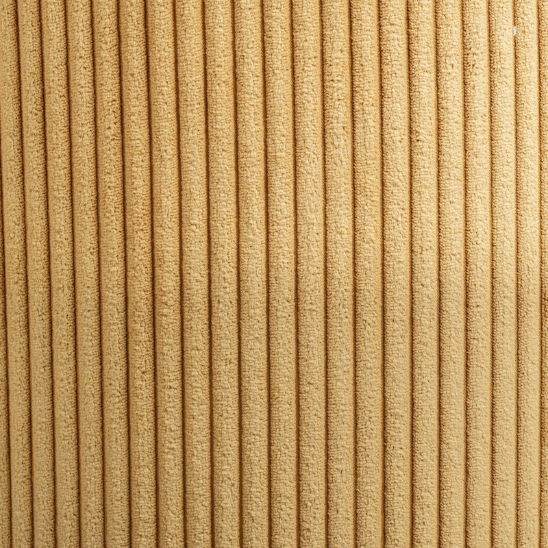 Roy Baber Upholstered Ottoman, Yellow Microsuede Fabric