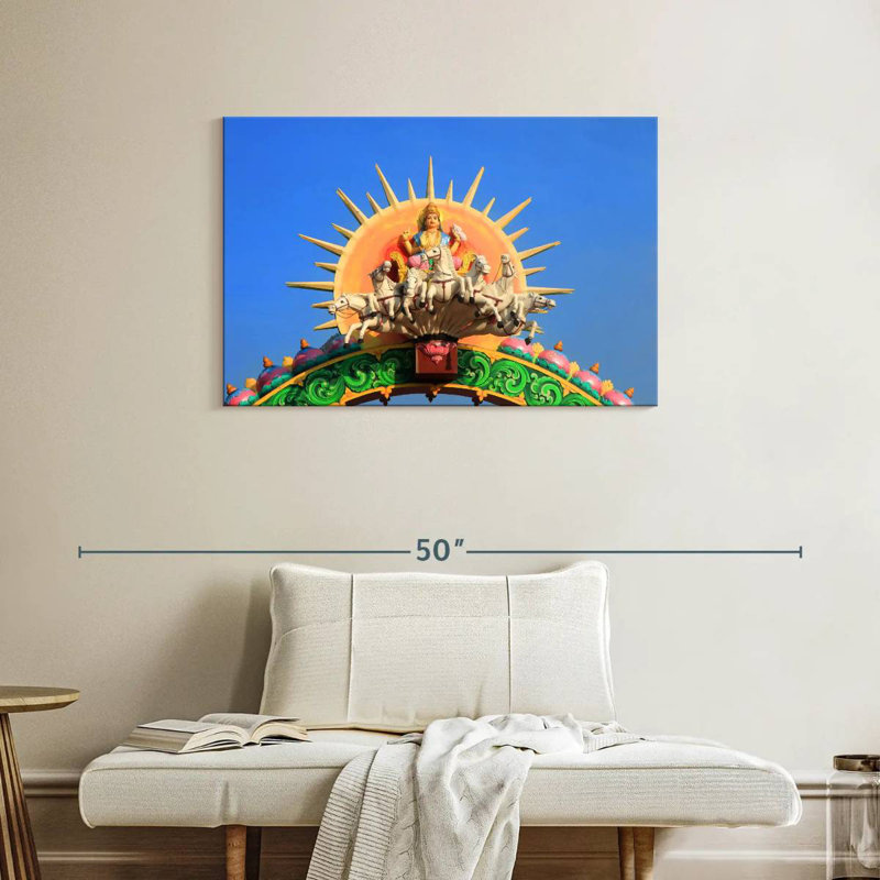 Divinité indienne Surya, H 24 po x l 36 po