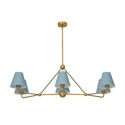 Luminaire suspendu 6 lumières bleu