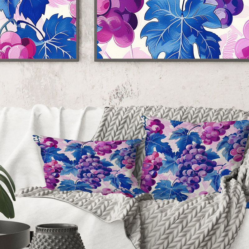 Grapevines - Glam Throw Pillow, 18"H x 18"W