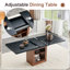 Ensemble de table de salle à manger extensible avec rangement, bois aggloméré, design moderne pour la maison