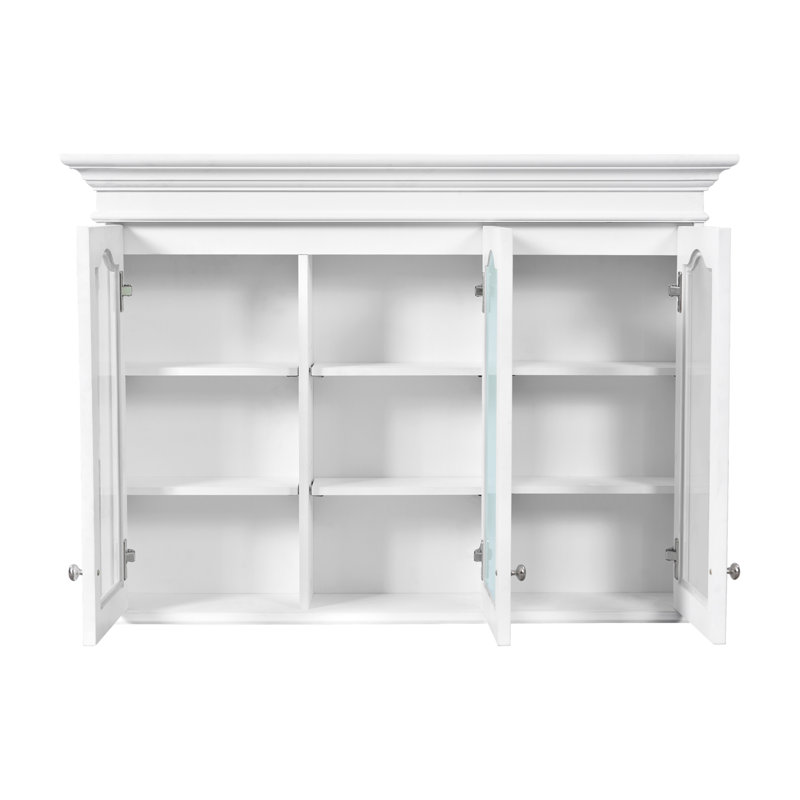 Armoire de salle de bain murale avec miroir et tablettes réglables, parfaite pour un rangement organisé et élégant