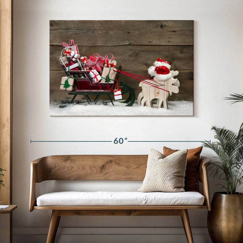 Père Noël en traîneau, H 32 po x l 48 po