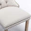 Chaise en bois massif 2, revêtement en lin gris, avec garniture cloutée, pieds hauts Sw6801bg-682547883