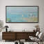 «Coastal Beach Harbor View At Dusk Seaside Town And Sail Ships», reproduction d'art sur toile-111566002-98042060