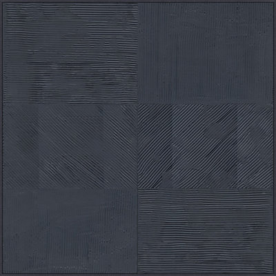 Navy Strie Grid Print by Thom Filicia