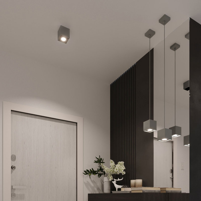 1 - Light Grey Square/Rectangle Pendant