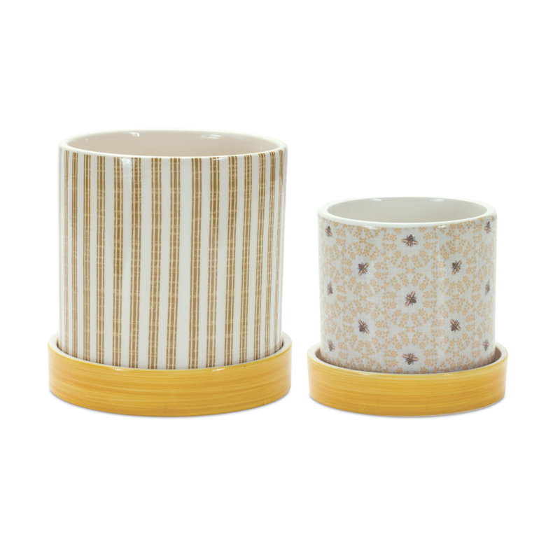 2-Piece Dolomite Pot Planter Set