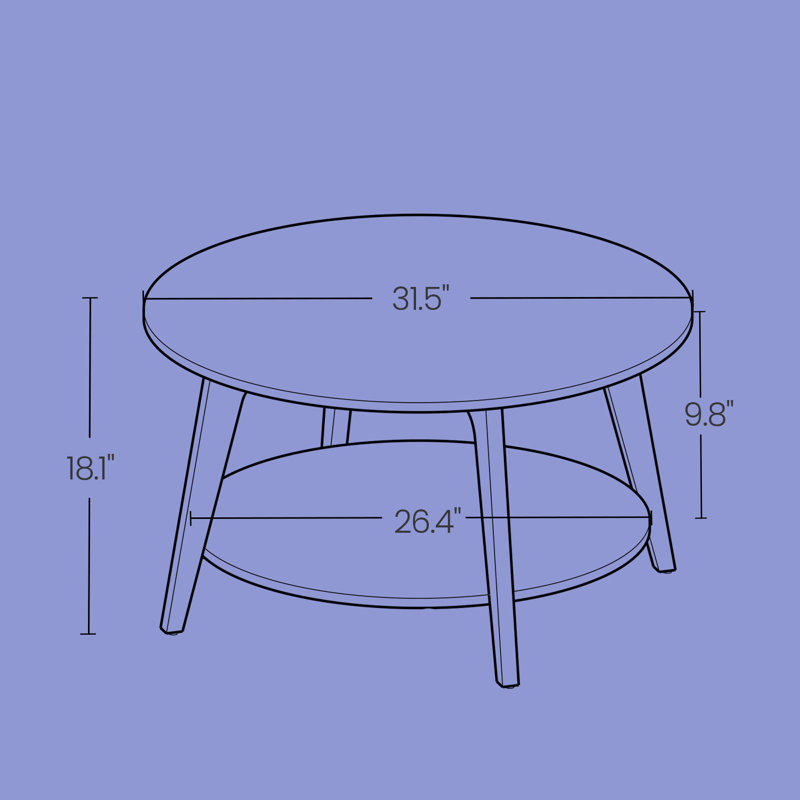 2 Tier Coffee Table With Storage, Beige
