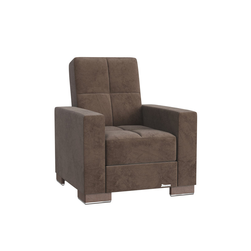 Fauteuil convertible 3-en-1 Annalice Armada, Microfibres brunes