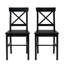 Ensemble de 2 chaises de salle à manger, maison de campagne moderne en bois noir pour petite cuisine