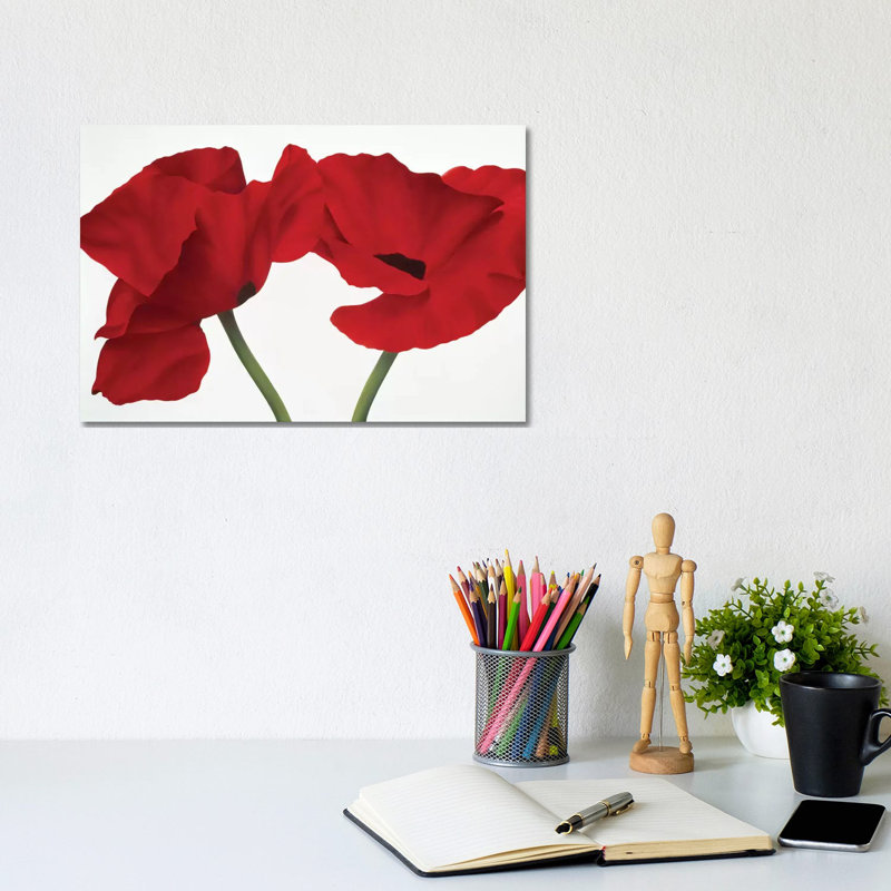 Poppy Red by Yvonne Poelstra-Holzhaus - Wrapped Canvas Painting, 20.32 cm H x 30.48 cm W