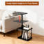 360° Swivel C-Shaped Side Table with Adjustable Height & Casters | Slides Under Sofa, Space-Saving for Living Room, Bedroom & Dorm-134823351-134823353-134823354