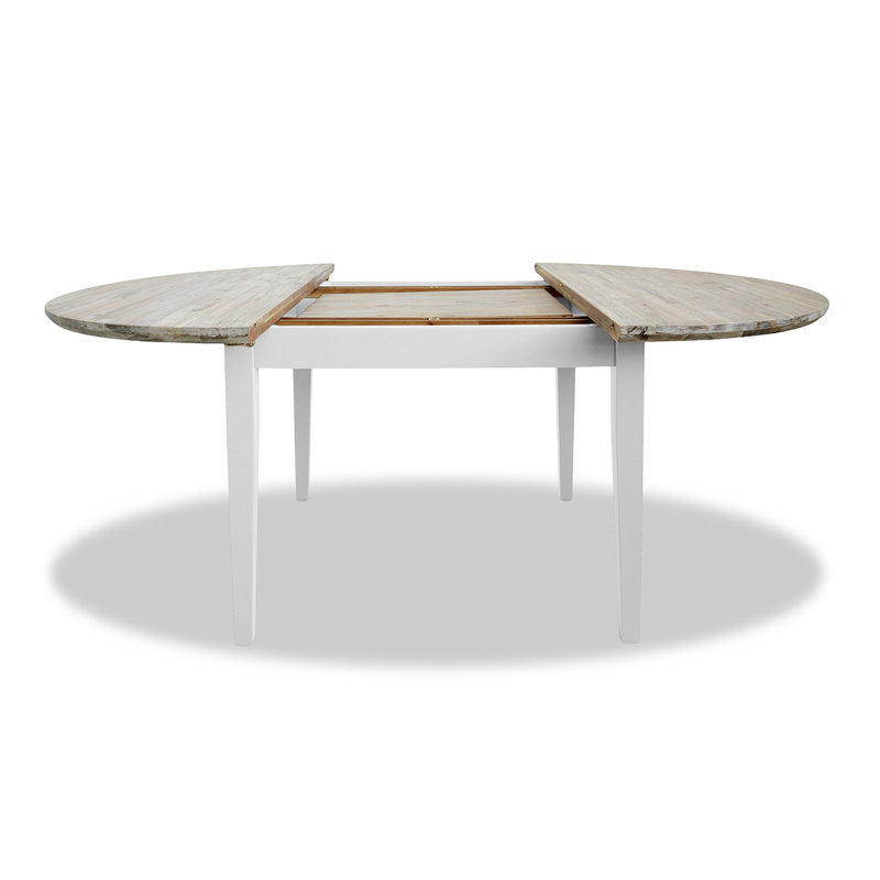 Chatham Extendable Round Solid Wood Top Dining Table, White