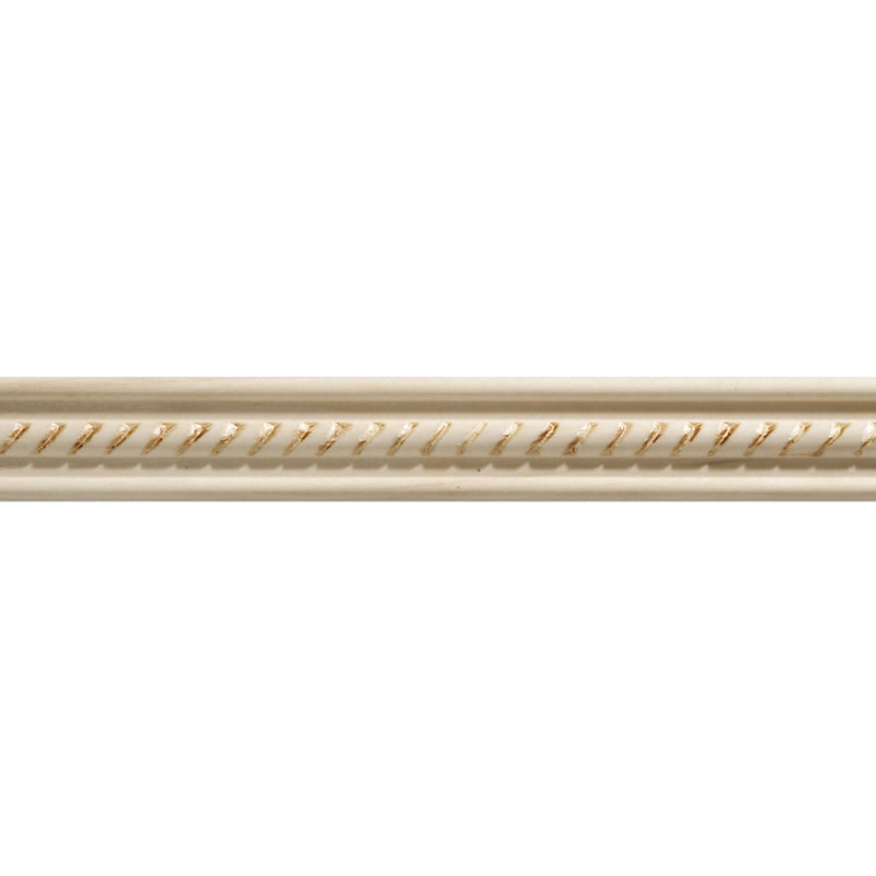 Unfinished White Hardwood Rope Detail Moulding, 8-ft