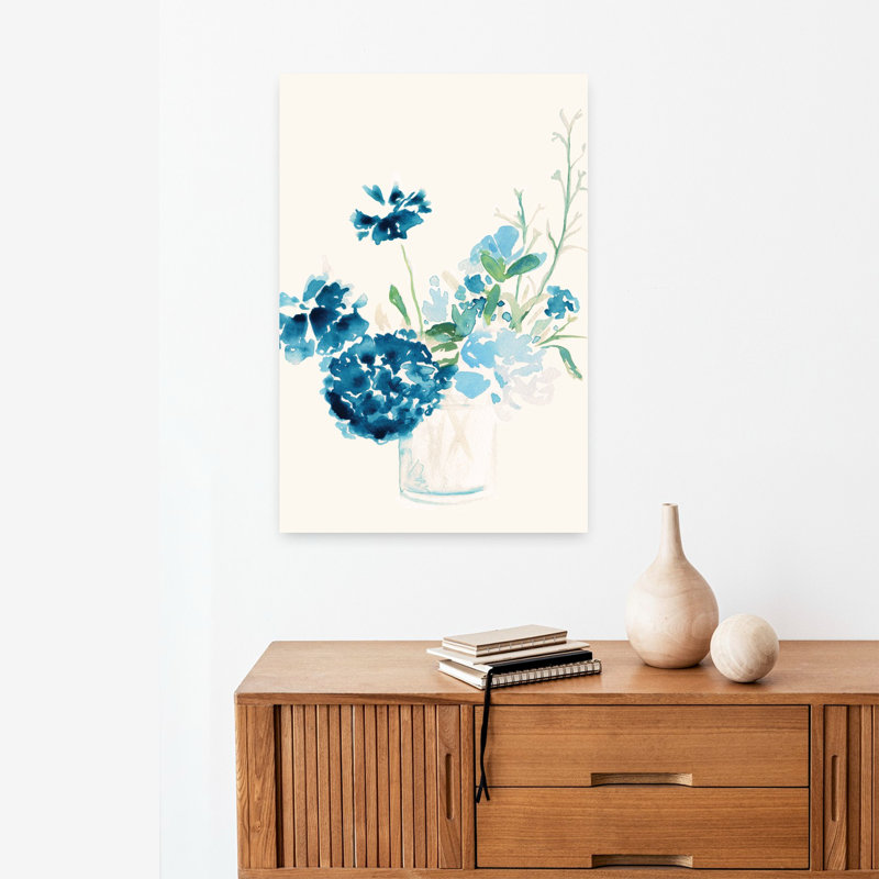 Remembrance, art floral abstrait contemporain, H 24 po x l 16 po