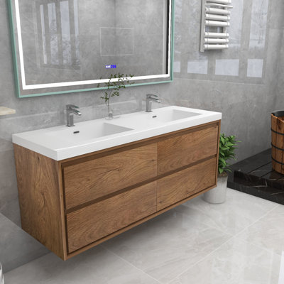 Azden 47" Wall-Mounted Double Bathroom Vanity Set