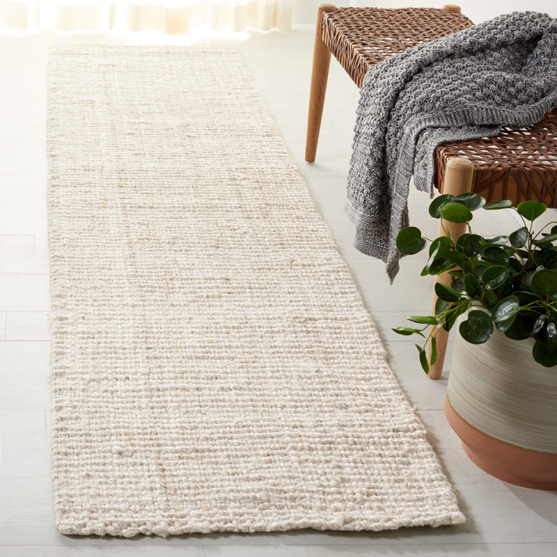 Debroh Handwoven Natural Jute Solid Color Rug, Tapis de couloir 2 pi 3 po x 9 pi