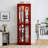 Lighted Glass Curio Display Cabinet,Display Cabinet,Glass Storage Cabinet Glass Wine Cabinet Wood Frame Toy Display For Living Room, Kitchen, Pantry Light Bulb Included Cherry-1092376793