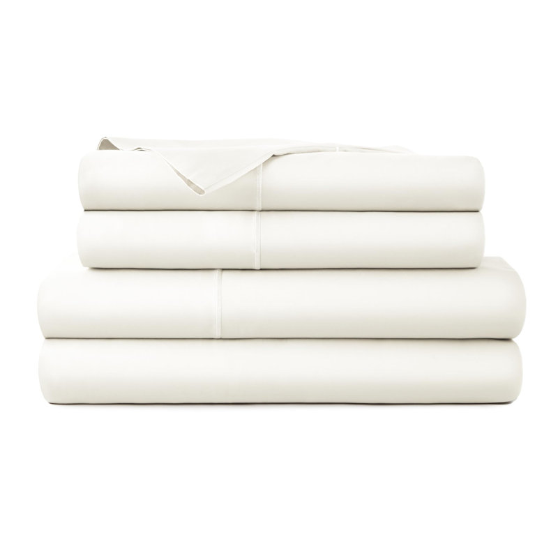 Whisper Organics, 100% Organic Cotton Sheets - 300 Thread Count Bed Sheets Set - Premium Quality Sheets - Deep Pocket Sheet Set - GOTS Certified, Navy Blue Color (Twin XL Size)