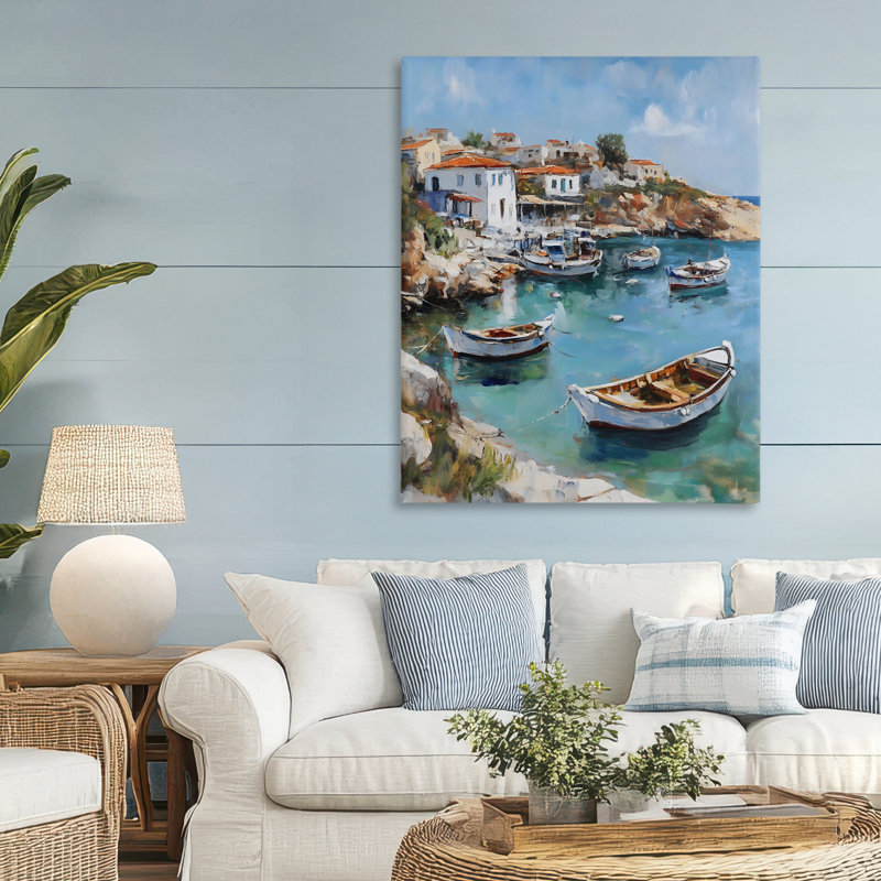 «Italian Village», toile par Franklyn Gregory, H 48 po x l 36 po