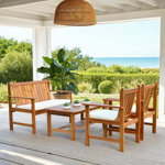 Joliet Acacia 4 - Person Patio Conversation Set with Cushions