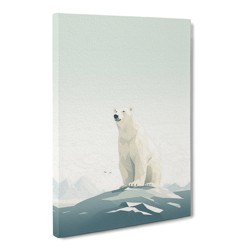 Polar Bear Minimalism - Wrapped Canvas, 76cm H x 50cm W x 3cm D