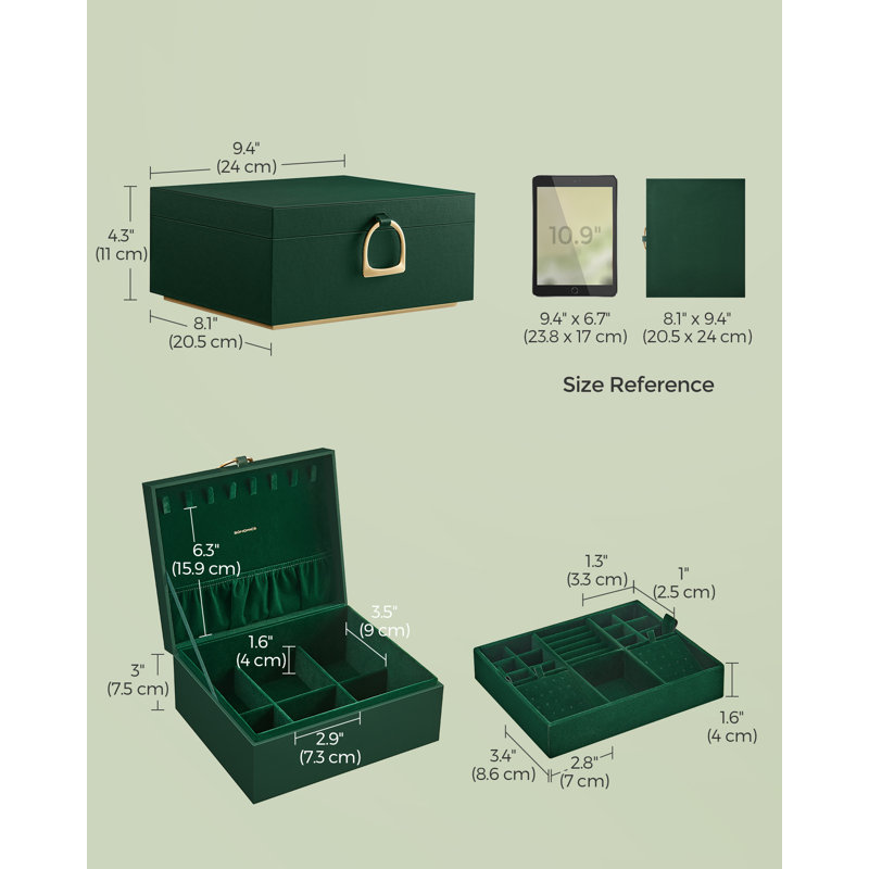 Upholstered Accessory Box +, Dark Green