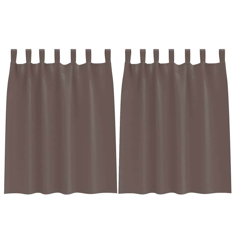 Curtains With Curtains 2 Pcs Polyester, 140cm Width x 140cm Drop, Dark Brown
