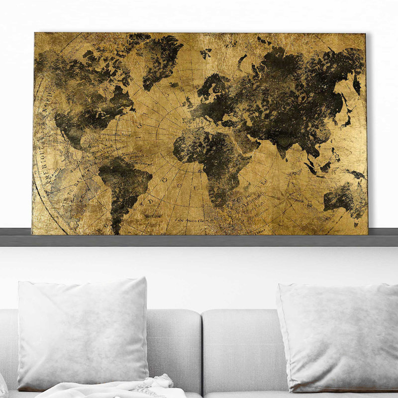 Golden Atlas par - impression, H 18 po x l 30 po x P 1 po, Toile tendue