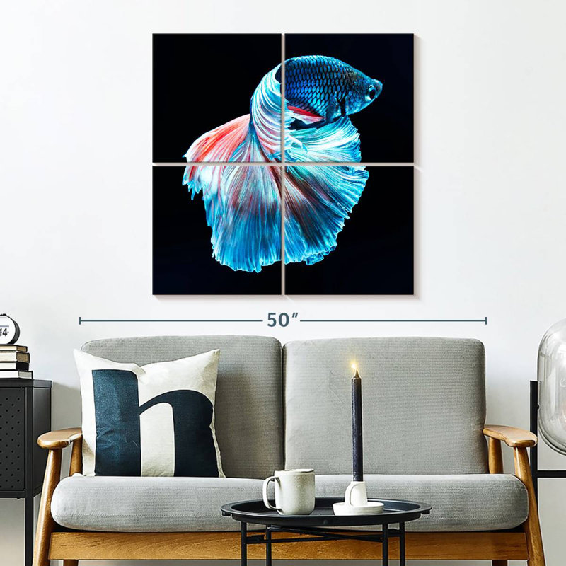 Brampt Glowing Blue Betta Fish, 32" H x 32" W