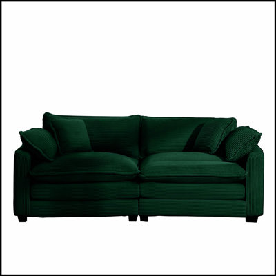 Canapé de salon moderne en tissu avec 4 coussins, grande assise profonde et confort ergonomique pour une détente ultime
