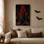«Grim Reaper», debout devant un vitrail rouge-810795085